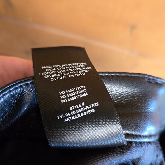 Aritzia Wilfred Melina High Waist Vegan Leather Black Straight Leg Trouser Pant - Picture 6 of 6